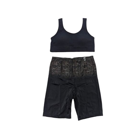 Torrid Lingerie BUNDLE Sports Bra High Rise Short Panty Microfiber Black 1X Top - Picture 1 of 10